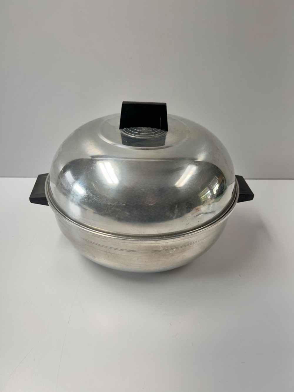 Vintage West Bend Aluminum Serving Oven Bun Warmer 3 Pieces Basket Silver